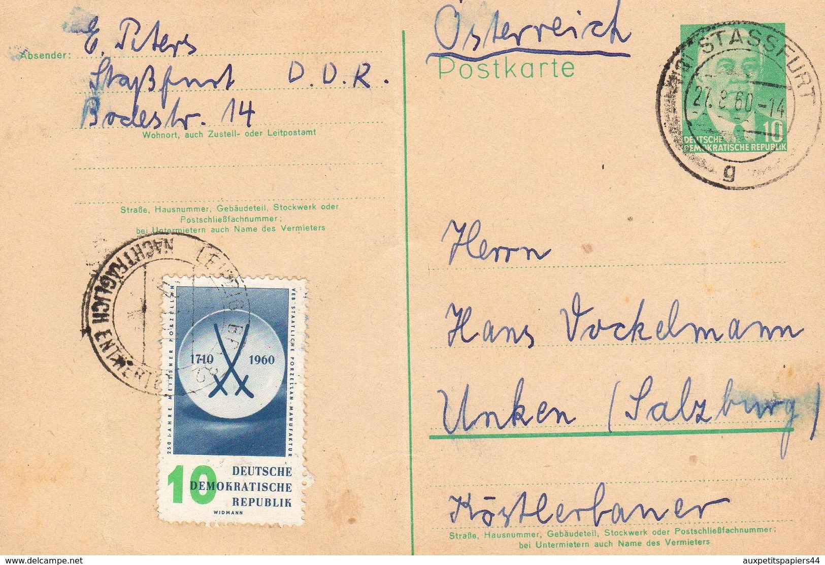 Lot de 24 CPA Lettres avec Timbre et Cachet avec correspondance Allemande de 1900 à 1960 - DDR - Deutschland