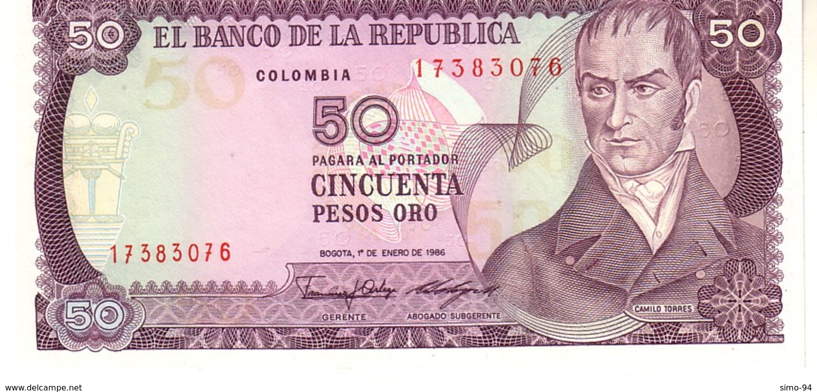 Colombia P.425 50  Pesos 1986  Unc - Colombia