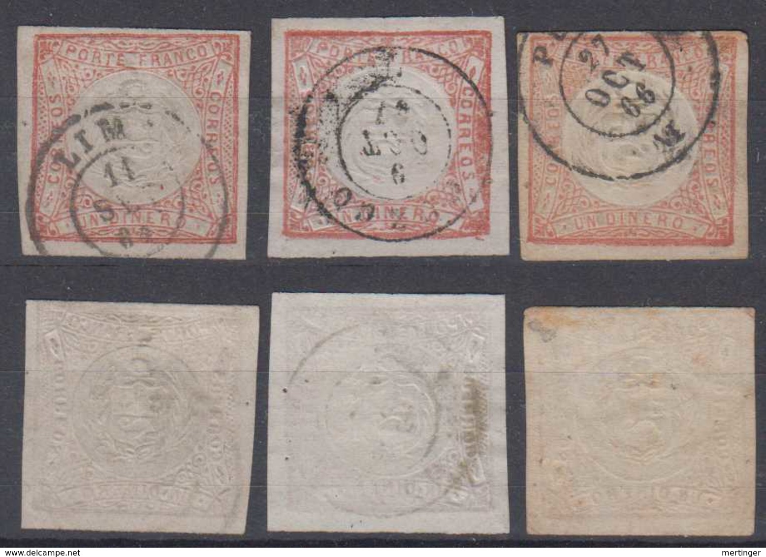 Peru 3x Mi# 10 Used 1D 1862 - Pérou