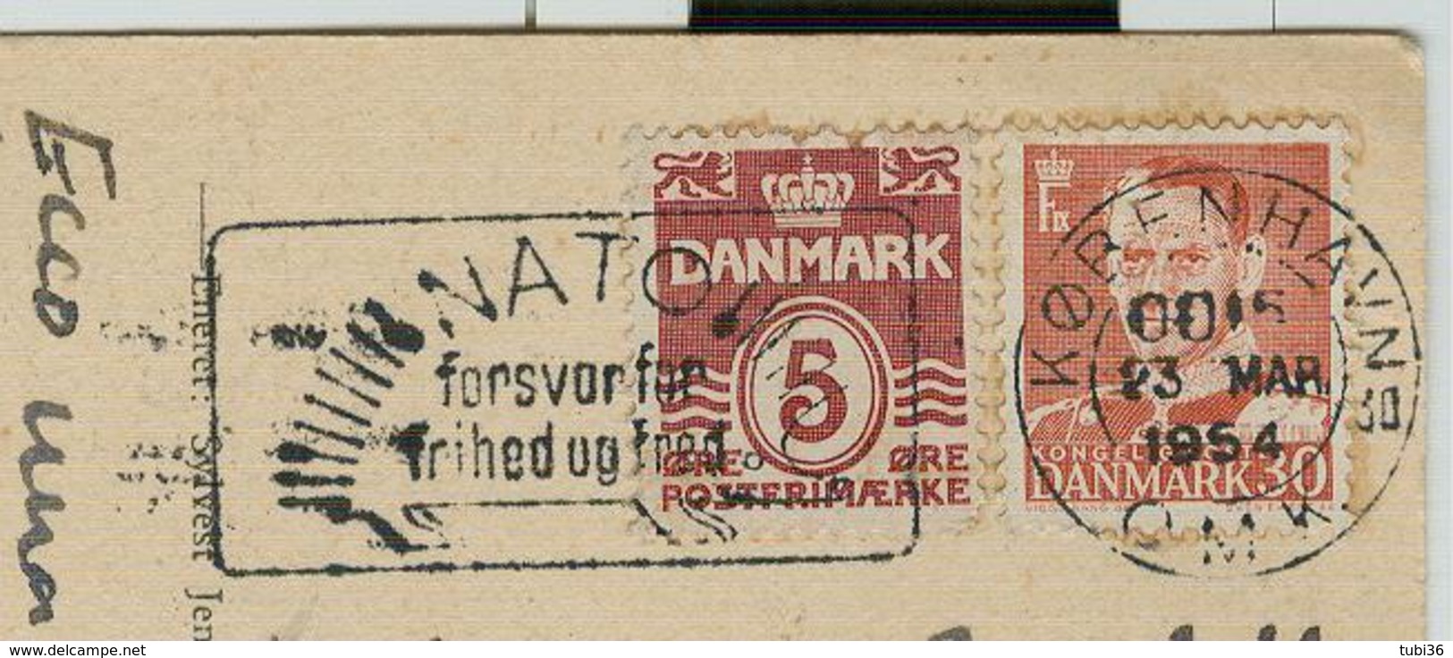 DANIMARCA-DANMARK -FARUM- POSTKORT, HVID / SORT, 1954, POSTE KOBENHAVN - TARGHETTA - FORLI, ITALIEN - Danimarca