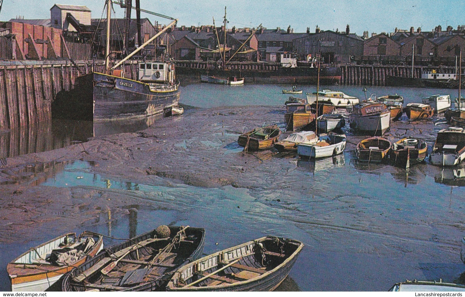 Postcard Low Tide Exmouth Harbour [ Fishing Boat Gazelle Tied Up ] My Ref  B12457 - Exeter