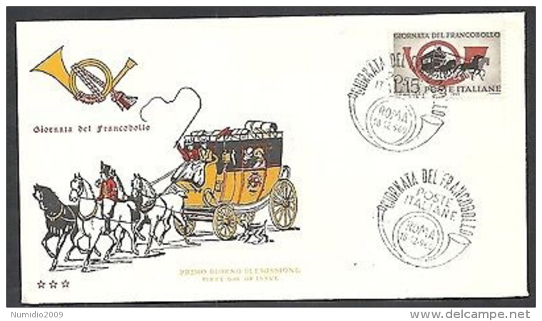 1960 ITALIA FDC TRE STELLE GIORNATA DEL FRANCOBOLLO - NO TIMBRO DI ARRIVO - IT2 - FDC