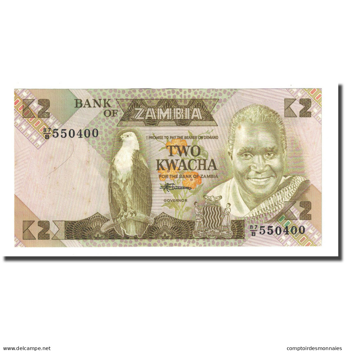 Billet, Zambie, 2 Kwacha, Undated (1980-88), KM:24c, TTB - Zambie