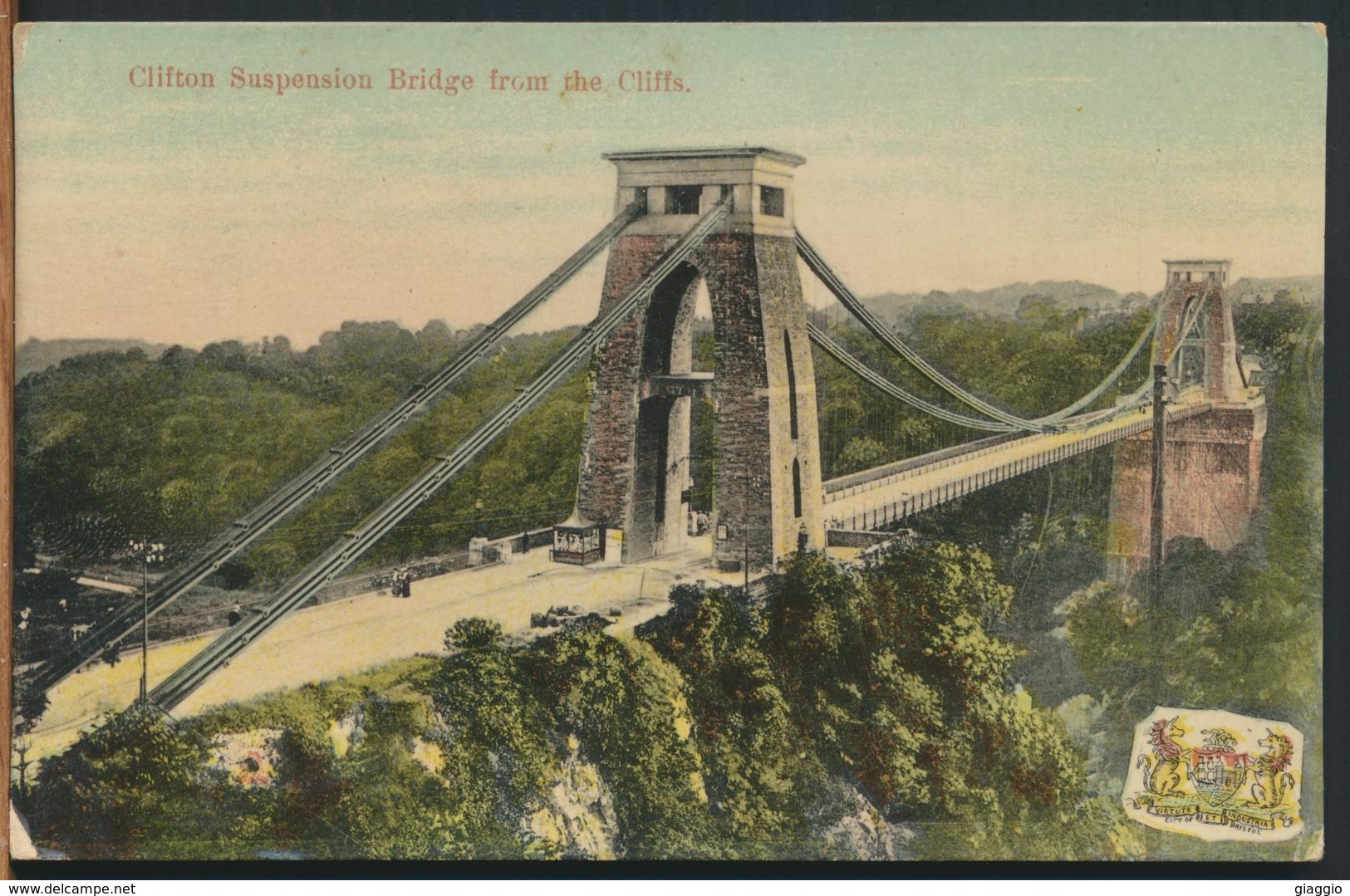 °°° 11644 - UK - CLIFTON SUSPENSION BRIDGE FROM THE CLIFFS - 1908 With Stamps °°° - Bristol