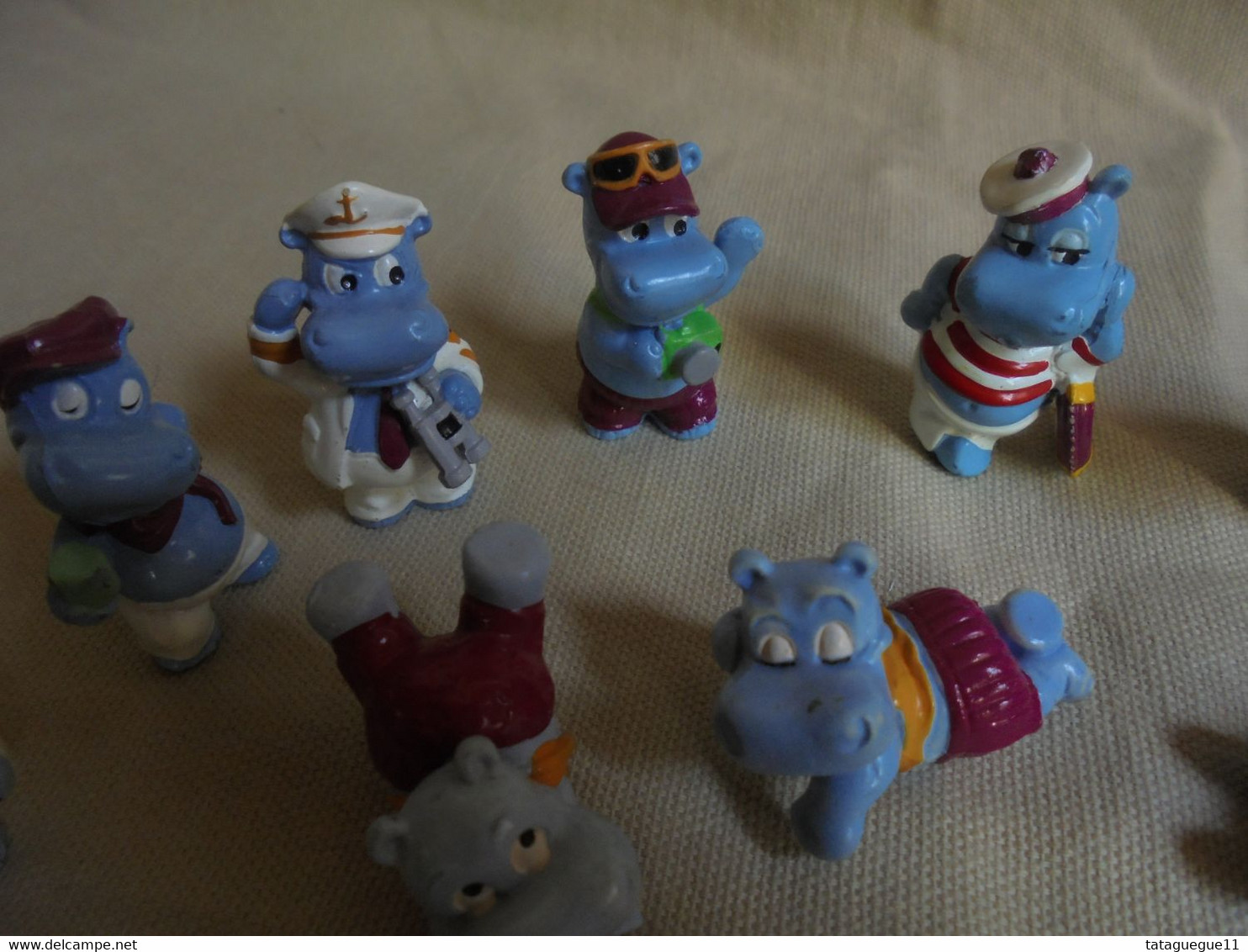 Vintage - Petit Lot De 11 Hippopotames Kinder - Monoblocs