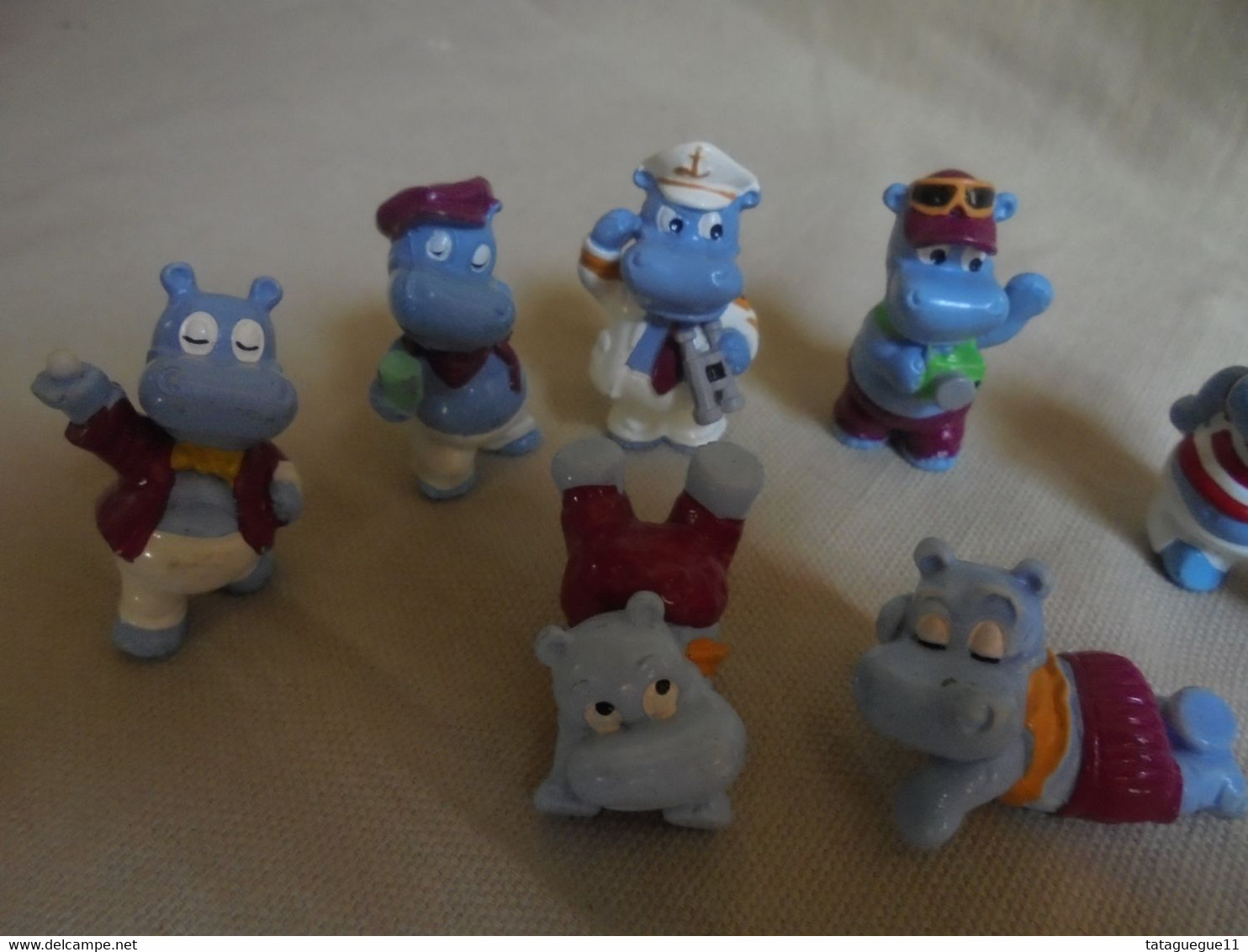 Vintage - Petit Lot De 11 Hippopotames Kinder - Monoblocs