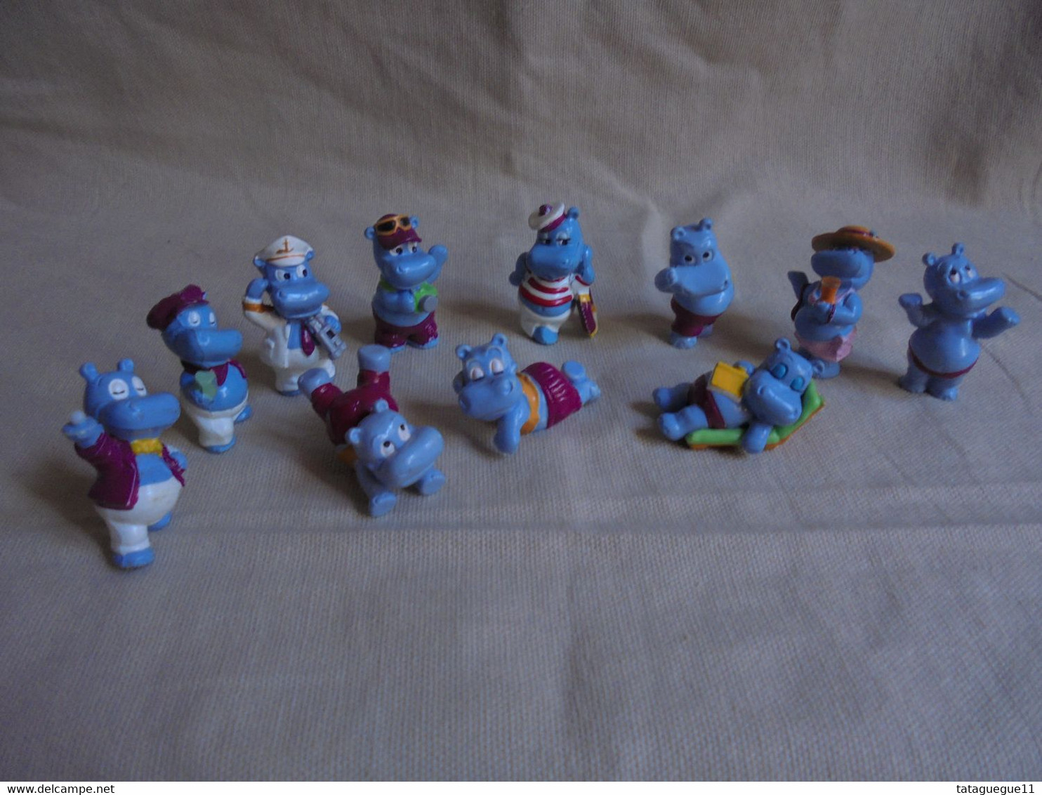 Vintage - Petit Lot De 11 Hippopotames Kinder - Monoblocs