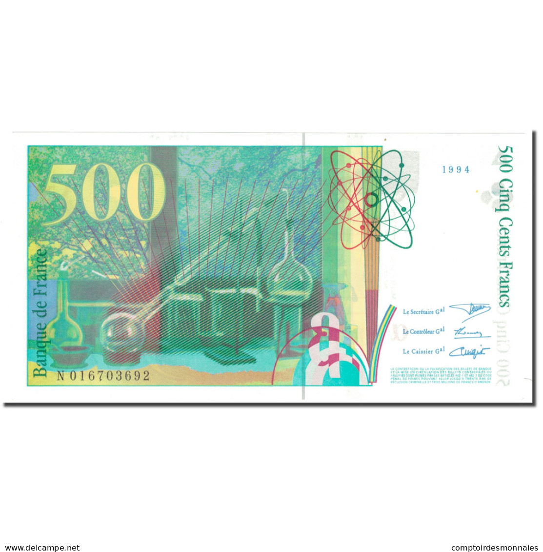 France, 500 Francs, 500 F 1994-2000 ''Pierre Et Marie Curie'', 1994, NEUF - 500 F 1994-2000 ''Pierre En Marie Curie''