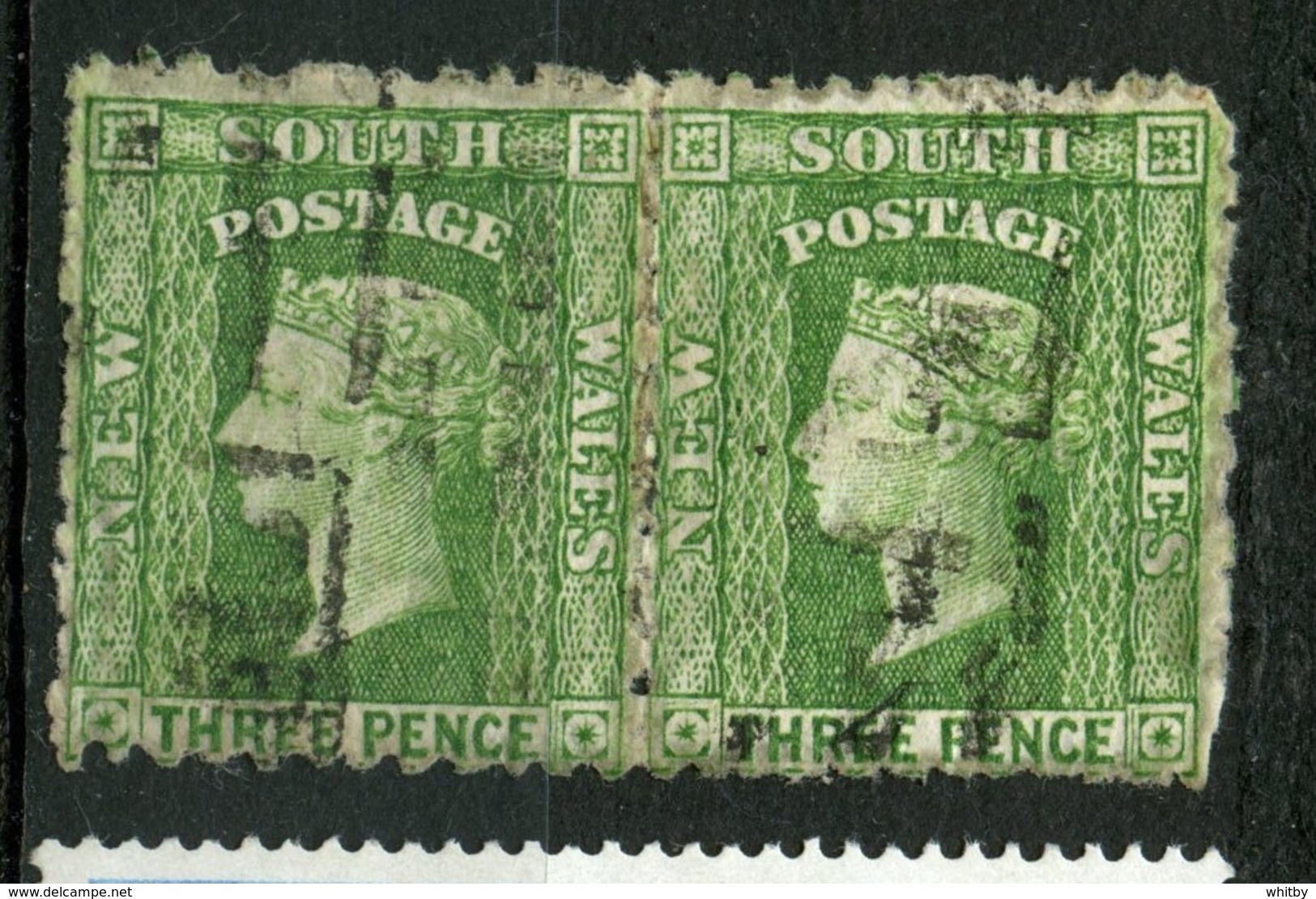 New South Wales 1882 3p Queen Victoria Issue #63  Pair - Used Stamps