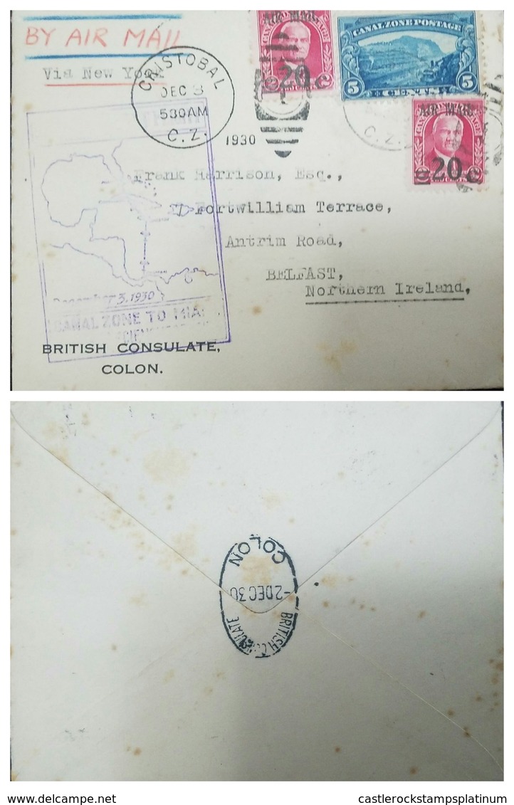 O) 1930 CANAL ZONE,ENVELOPE BRITISH CONSULATE COLON,  GAILLARD CUT SCT 107  5c - MAJ. GEN. GEORGE WASHINGTON GOETHALS OV - Canal Zone