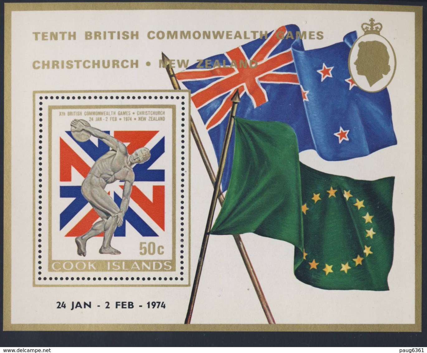 ILES COOK 1974 Commonwealth Games-drapeaux  YVERT N°B31 NEUF MNH** - Francobolli