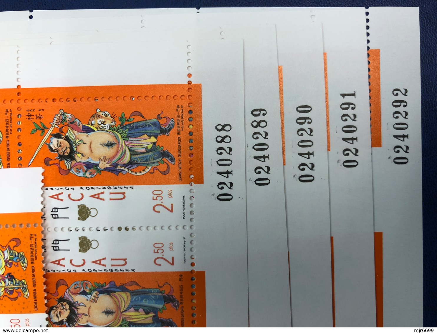 MACAU - GODS OF THE DOORS -  21 SETS IN 5 SHEETLET + 1 Set - FACE VALUE 210 PATACAS - Ungebraucht