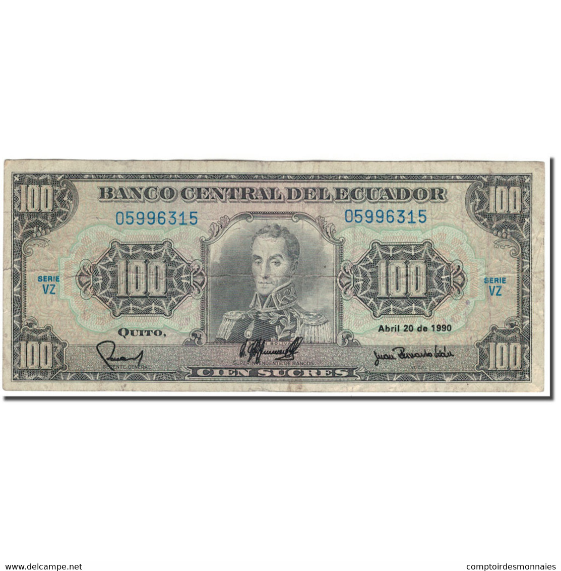 Billet, Équateur, 100 Sucres, 1990-04-20, KM:123, B - Equateur
