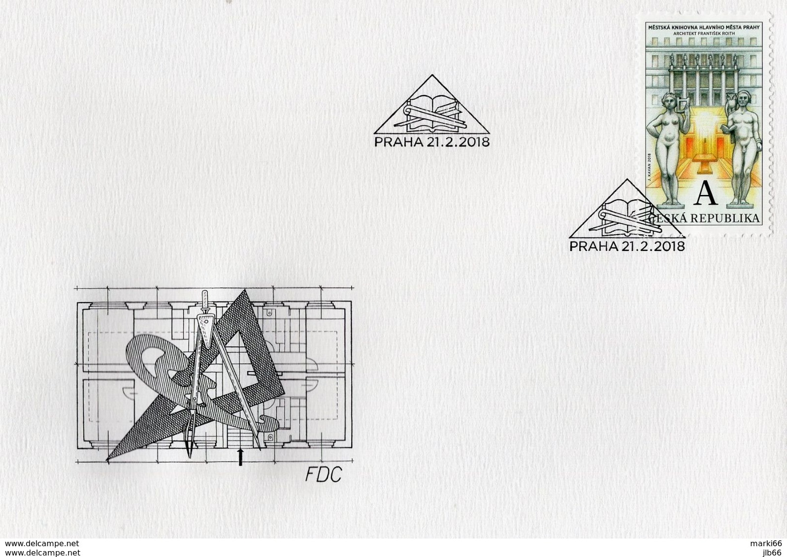 FDC 2017 : Bâtiment De La Librairie Municipale De Prague 1903 Symboles Maçonniques - FDC