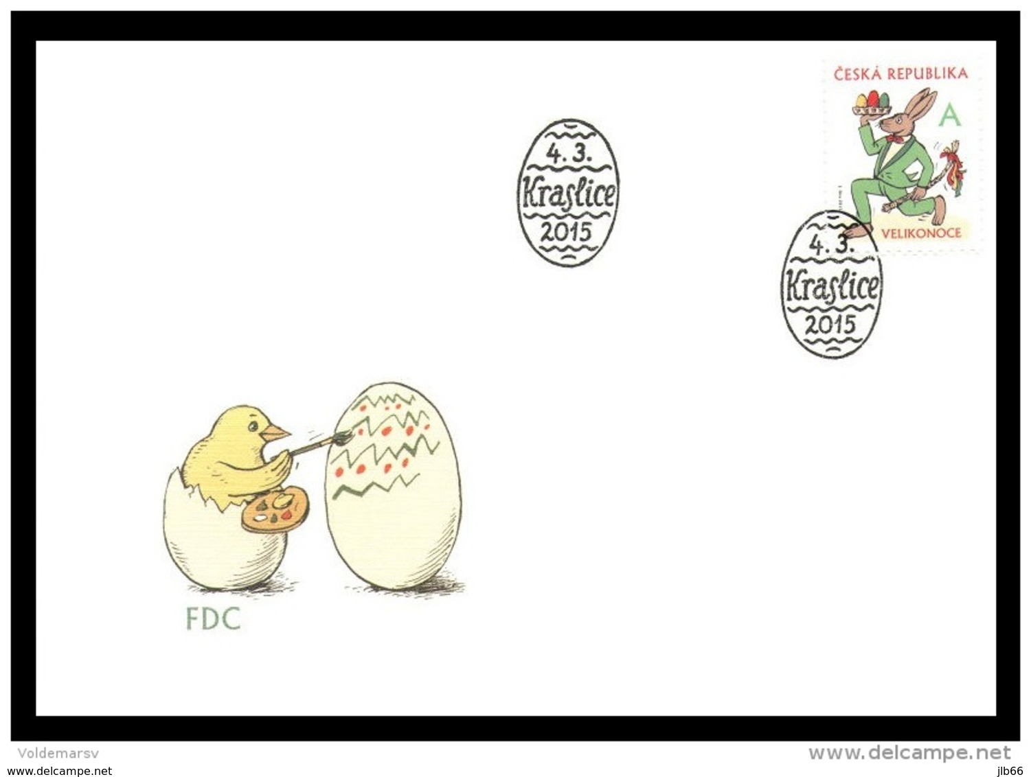 FDC 2015 : Pâques Lapin Oeuf Et Poussin Easter Rabbit Egg And Chicken - FDC