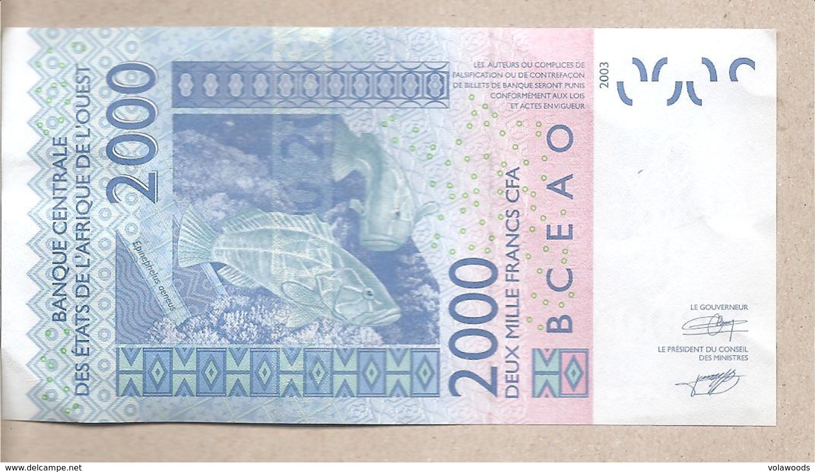 Costa D'Avorio - Banconota Circolata SPL Da 2000 Franchi P-116Af - 2008 - Côte D'Ivoire