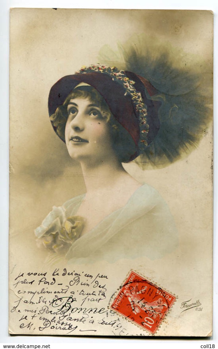 CPA  FEMME Belle Coiffure 1912 - Femmes