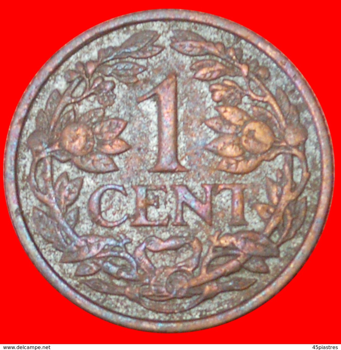 * RAMPANT LION (1913-1931): NETHERLANDS ★ 1 CENT 1919 KEY DATE! LOW START ★ NO RESERVE! Wilhelmina (1890-1948) - 1 Cent