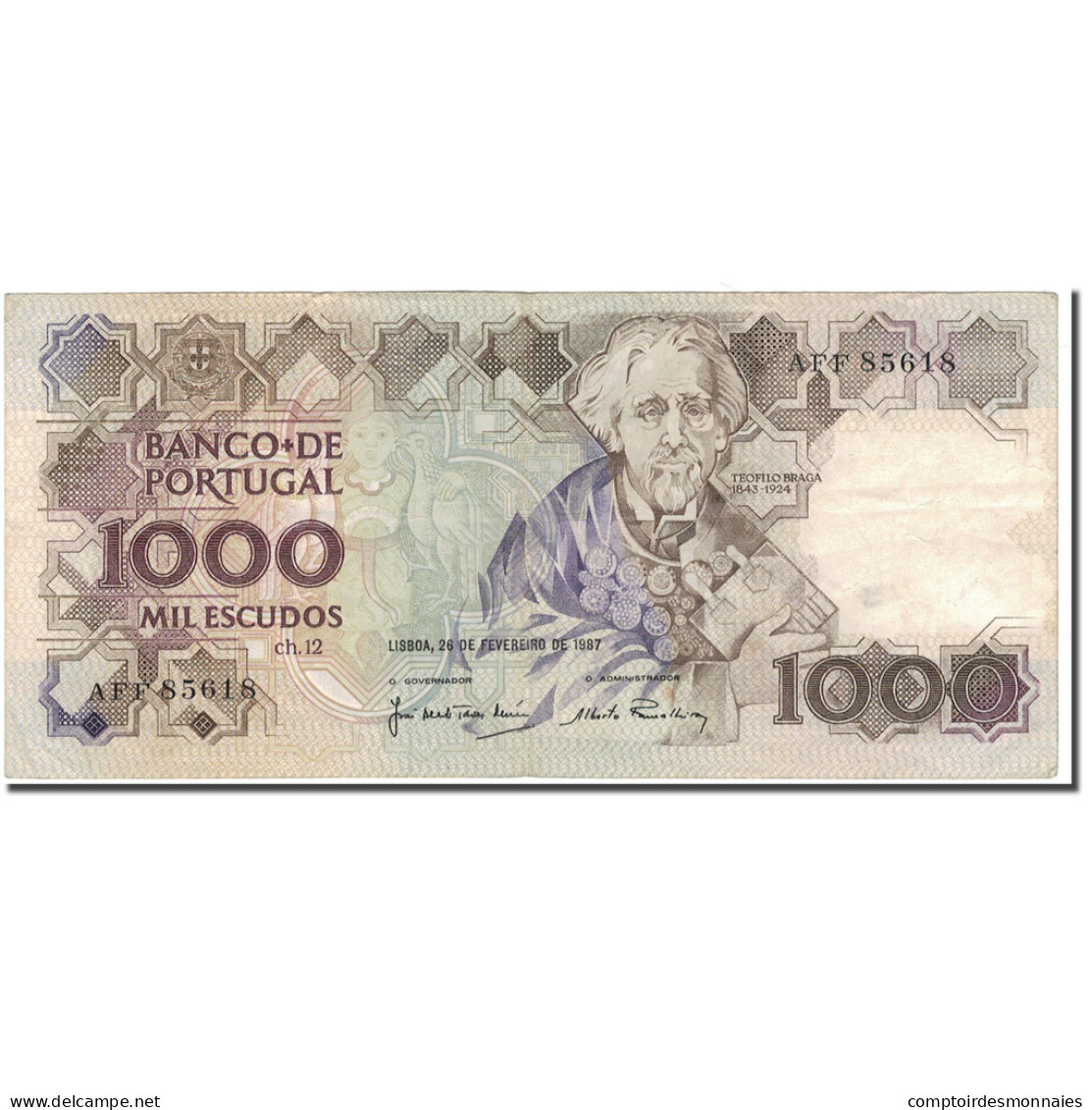Billet, Portugal, 1000 Escudos, 1987-02-26, KM:181c, TTB - Portugal