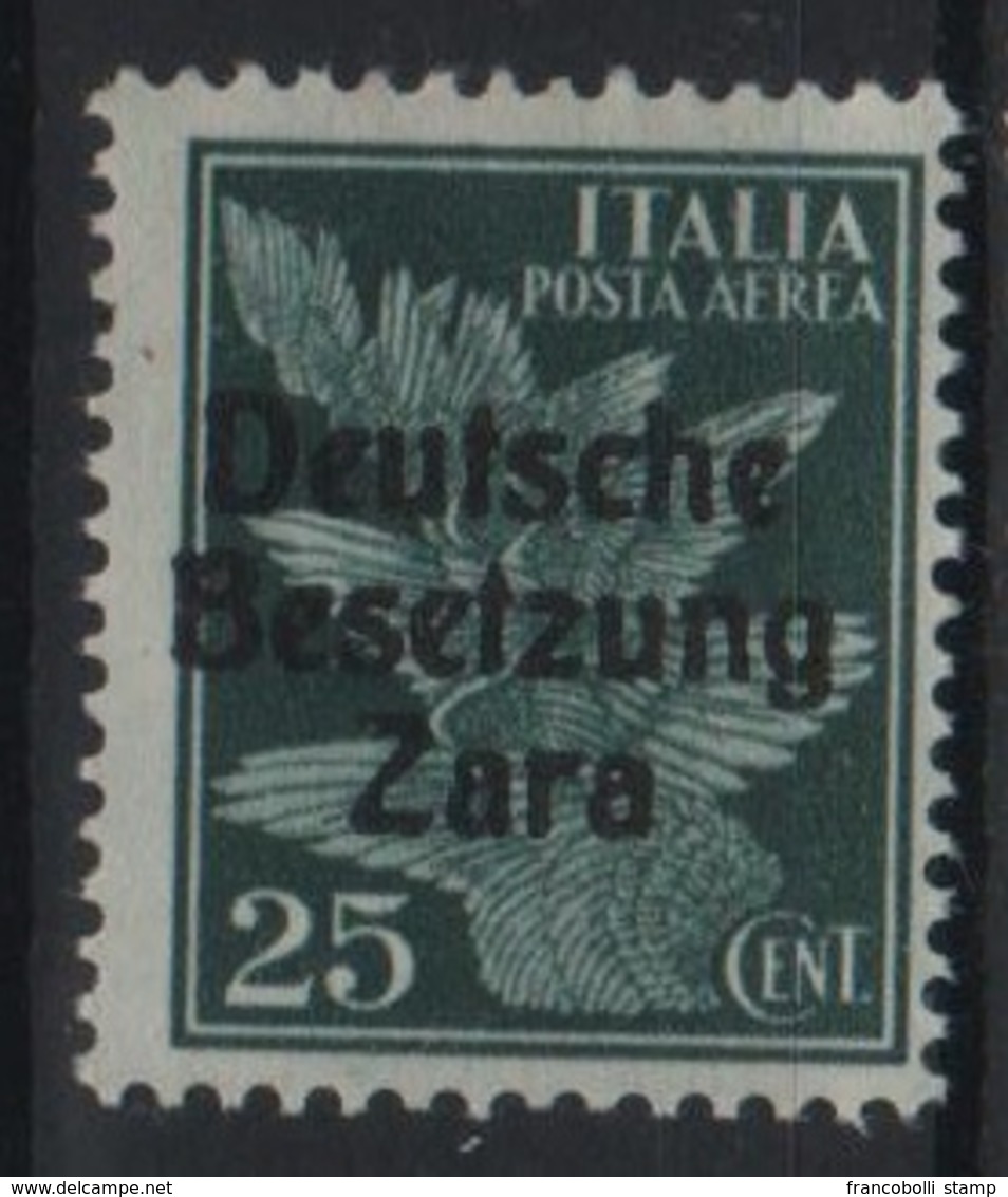 1943 Occupazione Tedesca Zara 25 C.  P.a. MNH - Occup. Tedesca: Zara