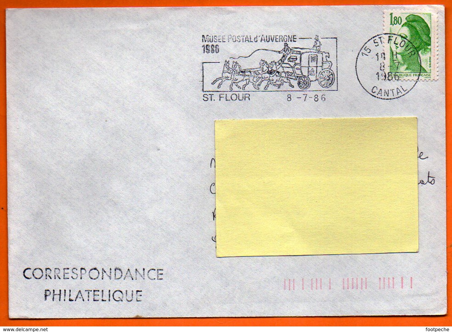 15 ST FLOUR  MUSEE POSTAL   1986      Lettre Entière N° FF 473 - Sellado Mecánica (Otros)