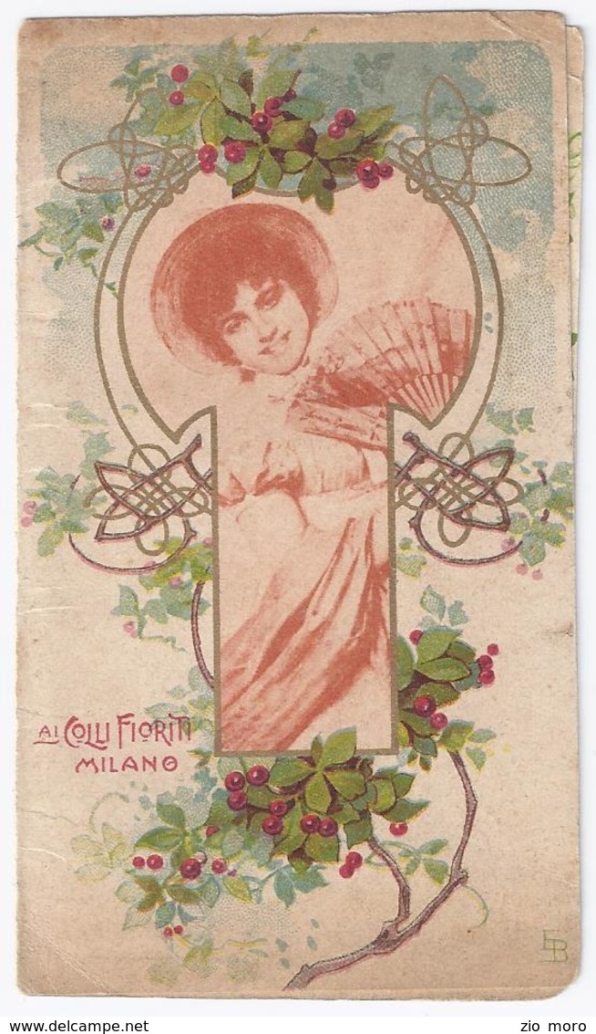 Splendido Calendario Da Tasca Liberty 1907 Ai Colli Fioriti - Milano - Estratto E Cipria BOUVARDIA - Petit Format : 1901-20