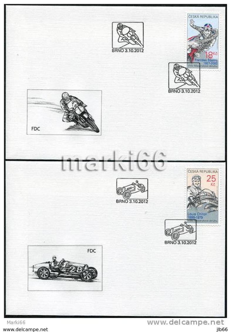 2 FDC 2012 : Légendes Du Circuit Grand Prix De BRNO : Auto Louis CHIRON Moto Frantisek Stastny - FDC