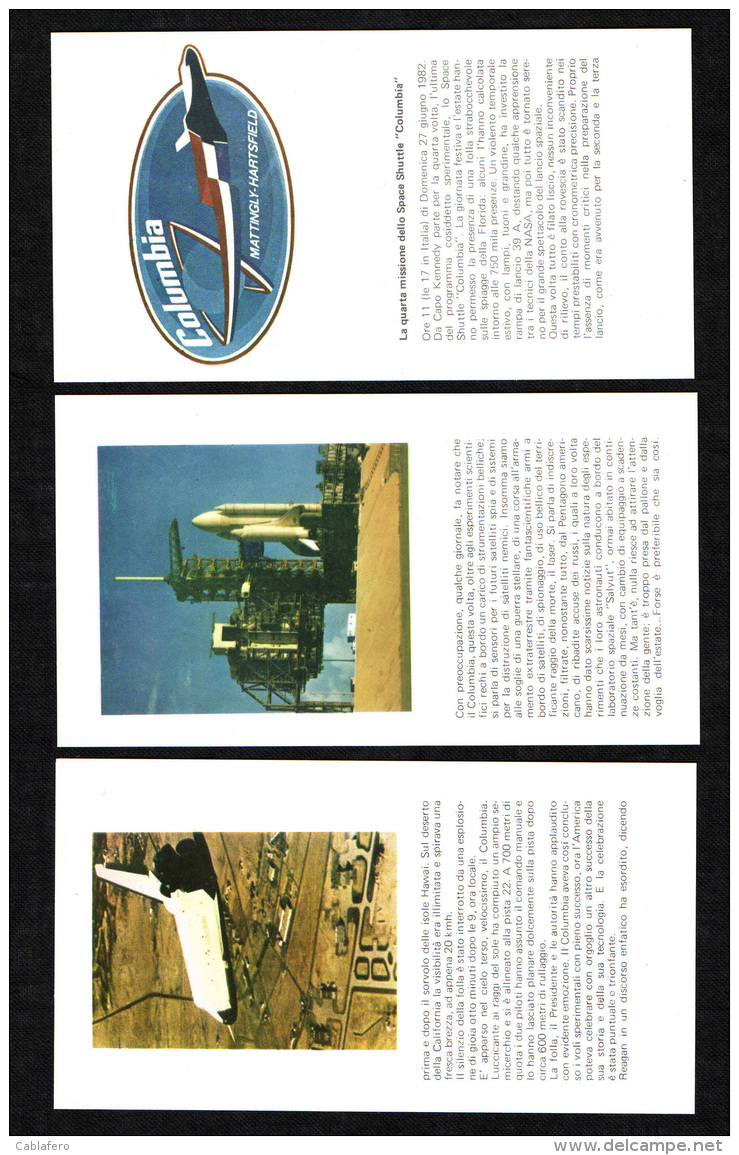 TEMATICA SPAZIO - 5° LANCIO SHUTTLE COLUMBIA - ANNULLI SPECIALI - 3 BUSTE FDC ROMA - SEE 2 SCANS - Collezioni