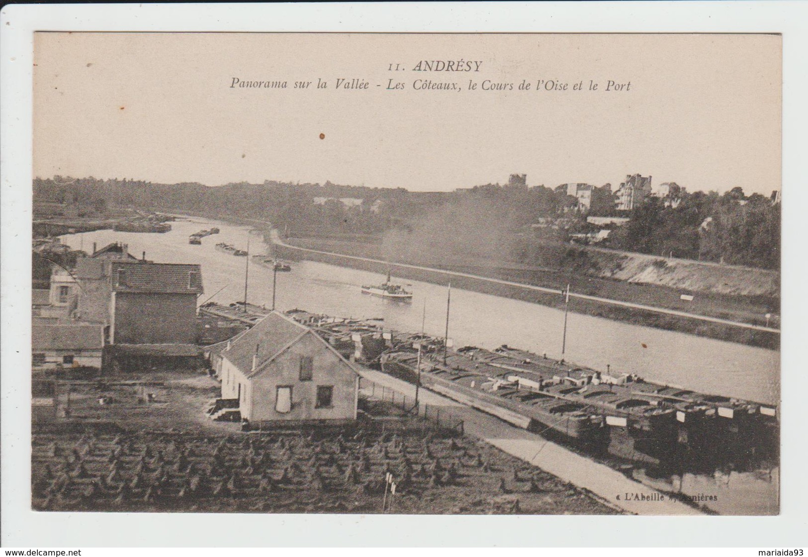 ANDRESY - YVELINES - PANORAMA SUR LA VALLEE - LES COTEAUX, LE COURS DE L'OISE ET LE PORT - Andresy