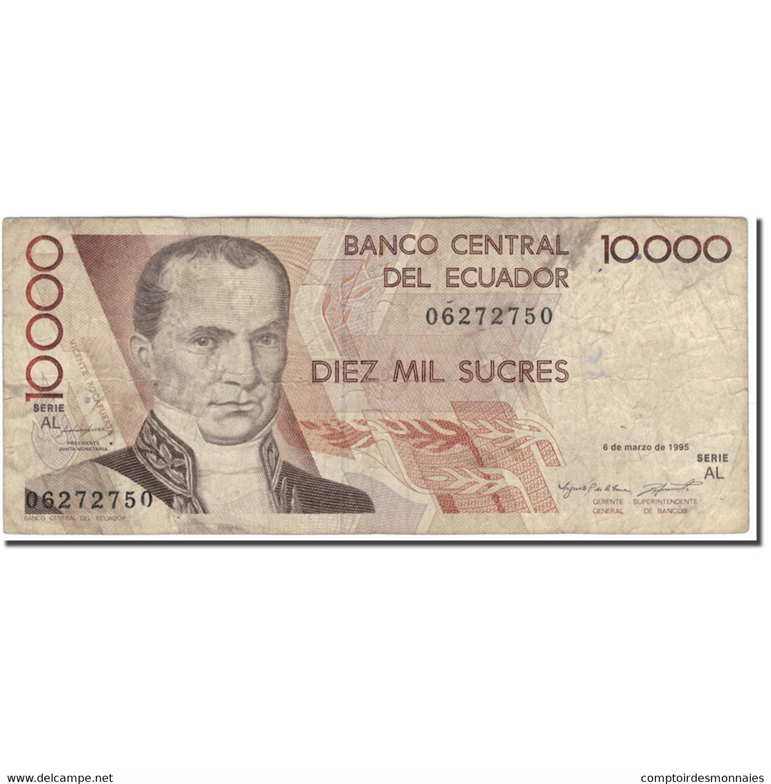 Billet, Équateur, 10,000 Sucres, 1995-03-06, KM:127b, B - Ecuador
