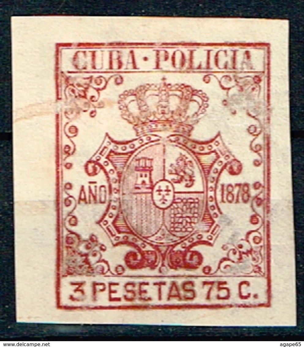 ANTILLAS ESPAÑOLAS,  POLICIA, 1878, 3,75 PESETAS - Cuba (1874-1898)