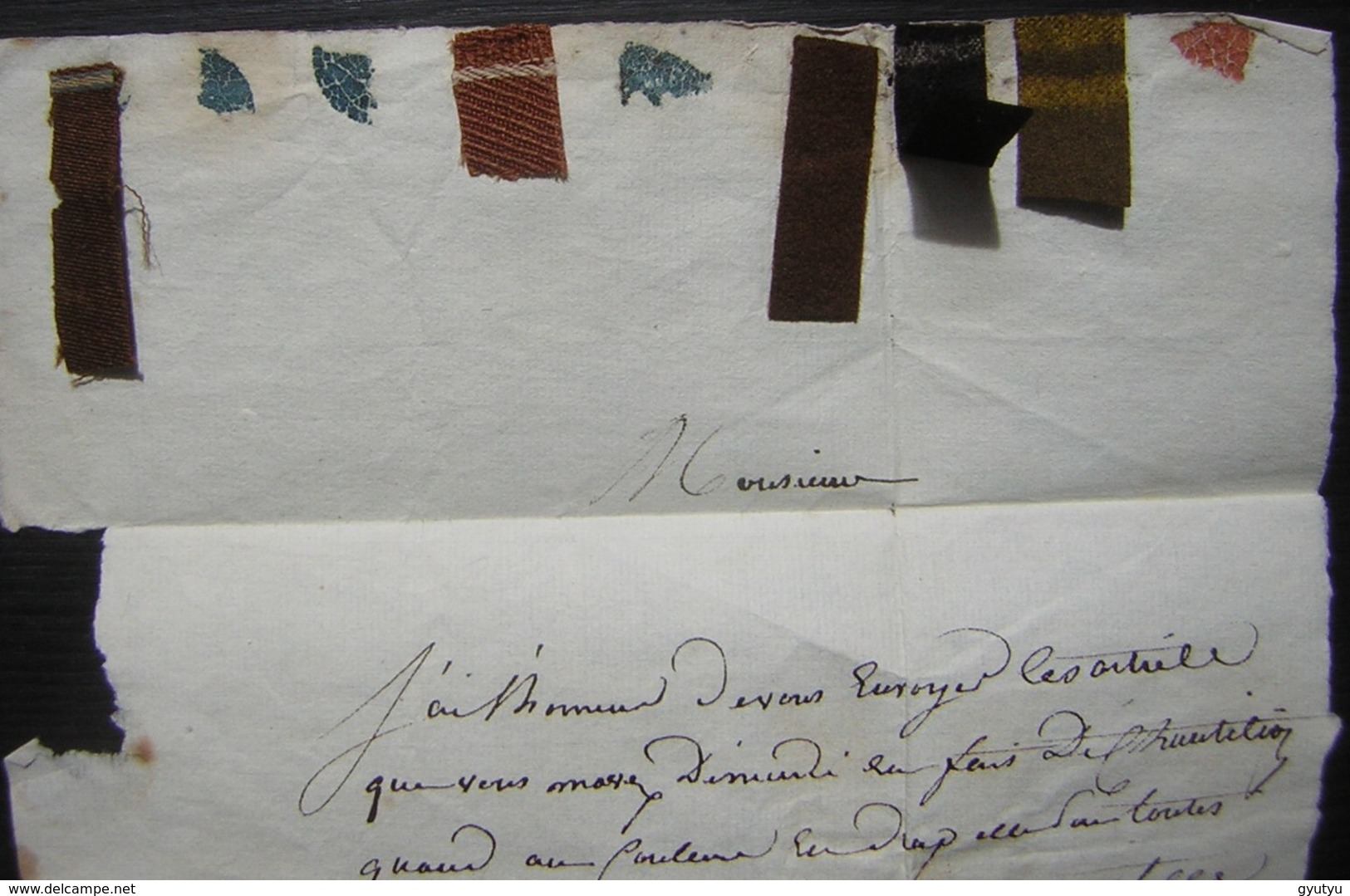 1832 Clermont Ferrand  Lettre Pour Mauriac (Cantal) Avec échantillons De Tissus ! à Voir ! - 1801-1848: Précurseurs XIX