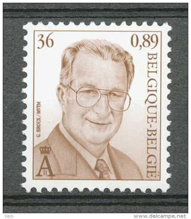 D- [154224] **/Mnh-BELGIQUE 2000 - N° 2965, 36F Brun, Albert II, Dynastie, Familles Royales.SNC. - 1993-2013 Roi Albert II (MVTM)