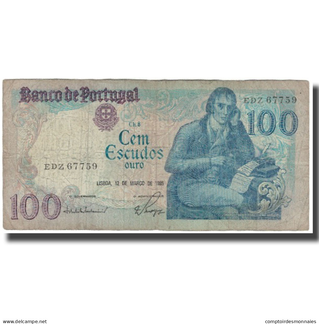 Billet, Portugal, 100 Escudos, 1985-03-12, KM:178d, AB+ - Portugal
