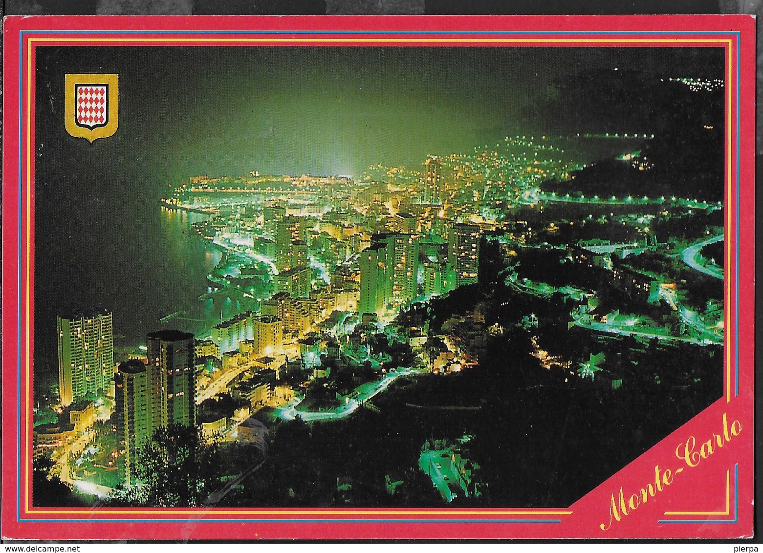 MONTECARLO - PANORAMA NOTTURNO - VIAGGIATA1991 - ANNULLO A TARGHETTA - Monte-Carlo