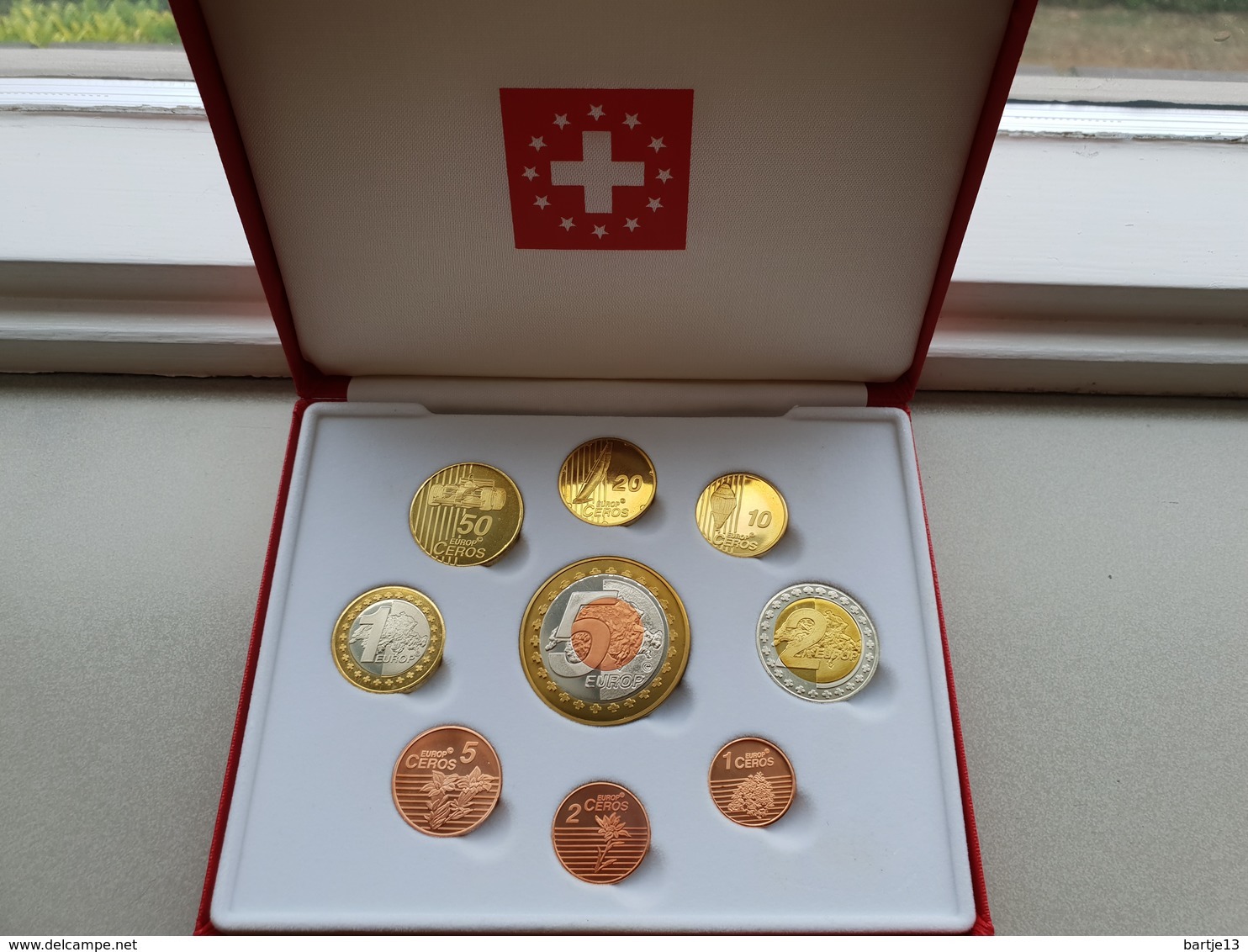 ZWITSERLAND ONTWERPSET PROBASET EURO'S 1 CT. T/M 5 EURO (9 PCS.) PROOF - Essais Privés / Non-officiels