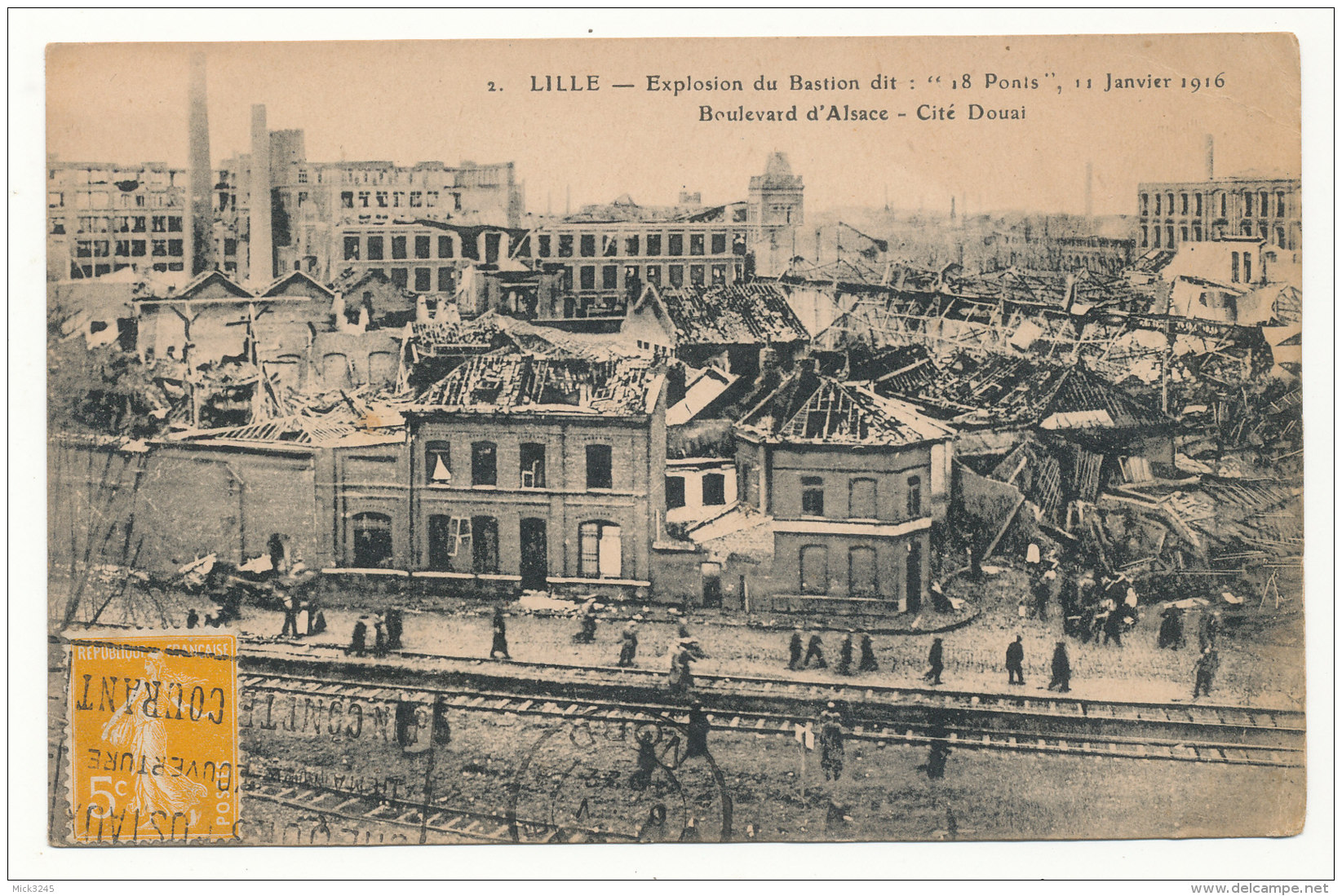 Lille -  Explosion Du Bastion Dit "18 Ponts" 11 Janvier 1916 - Boulevard D'Alsace - Cité Douai - Lille