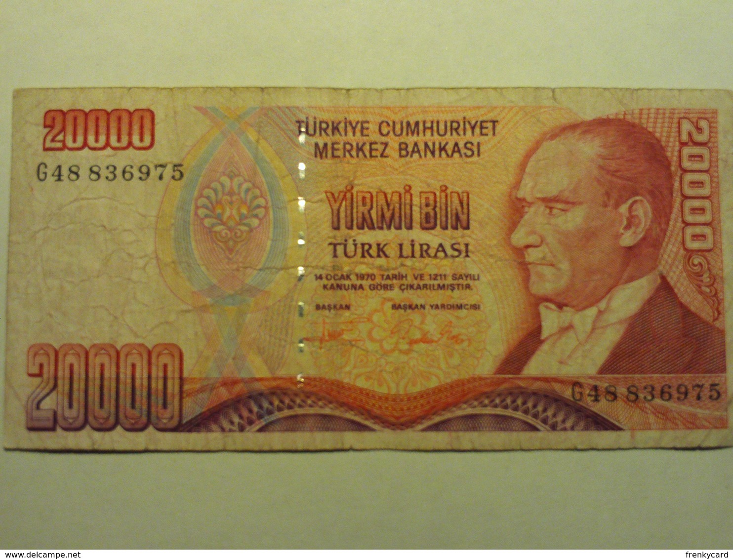 Turchia 20000 Lirasi 1970 Used - Turchia