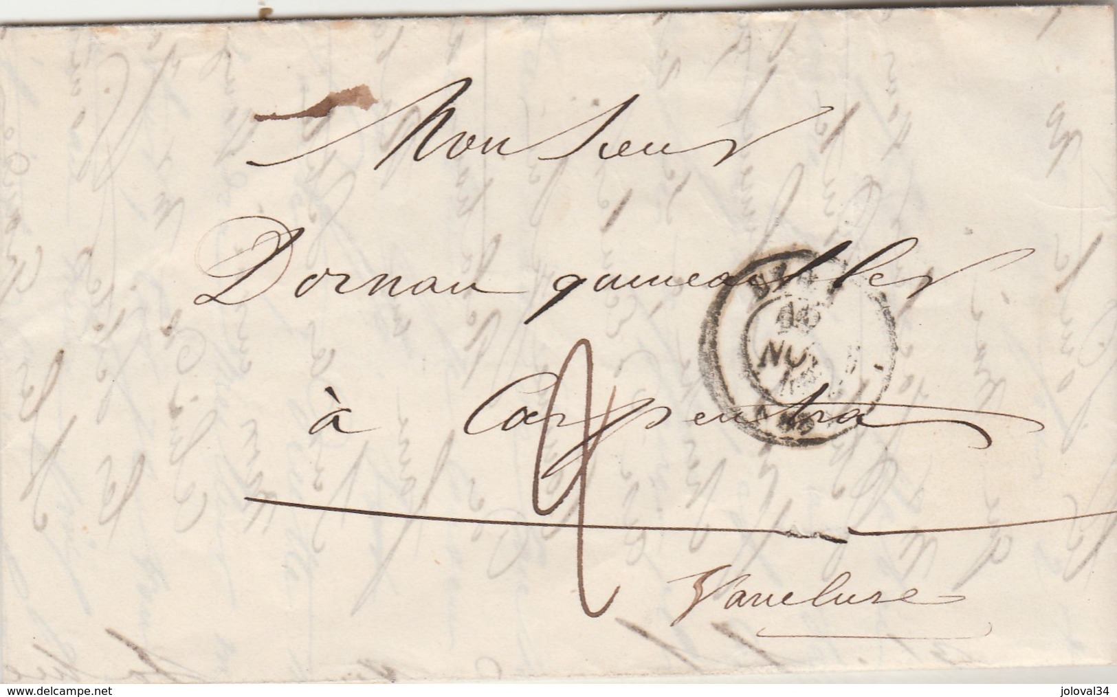 Lettre LYON Rhône 19/11/1849 Taxe Manuscrite Pour Carpentras Vaucluse - 1849-1876: Classic Period