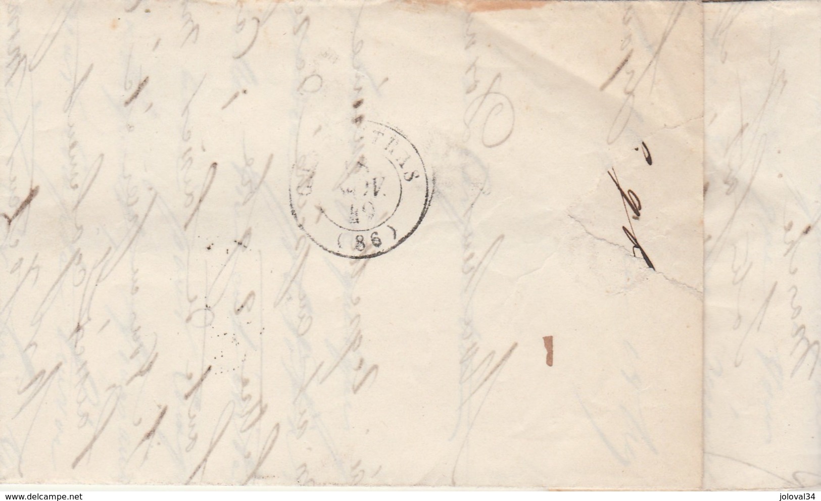 Lettre LYON Rhône 19/11/1849 Taxe Manuscrite Pour Carpentras Vaucluse - 1849-1876: Classic Period