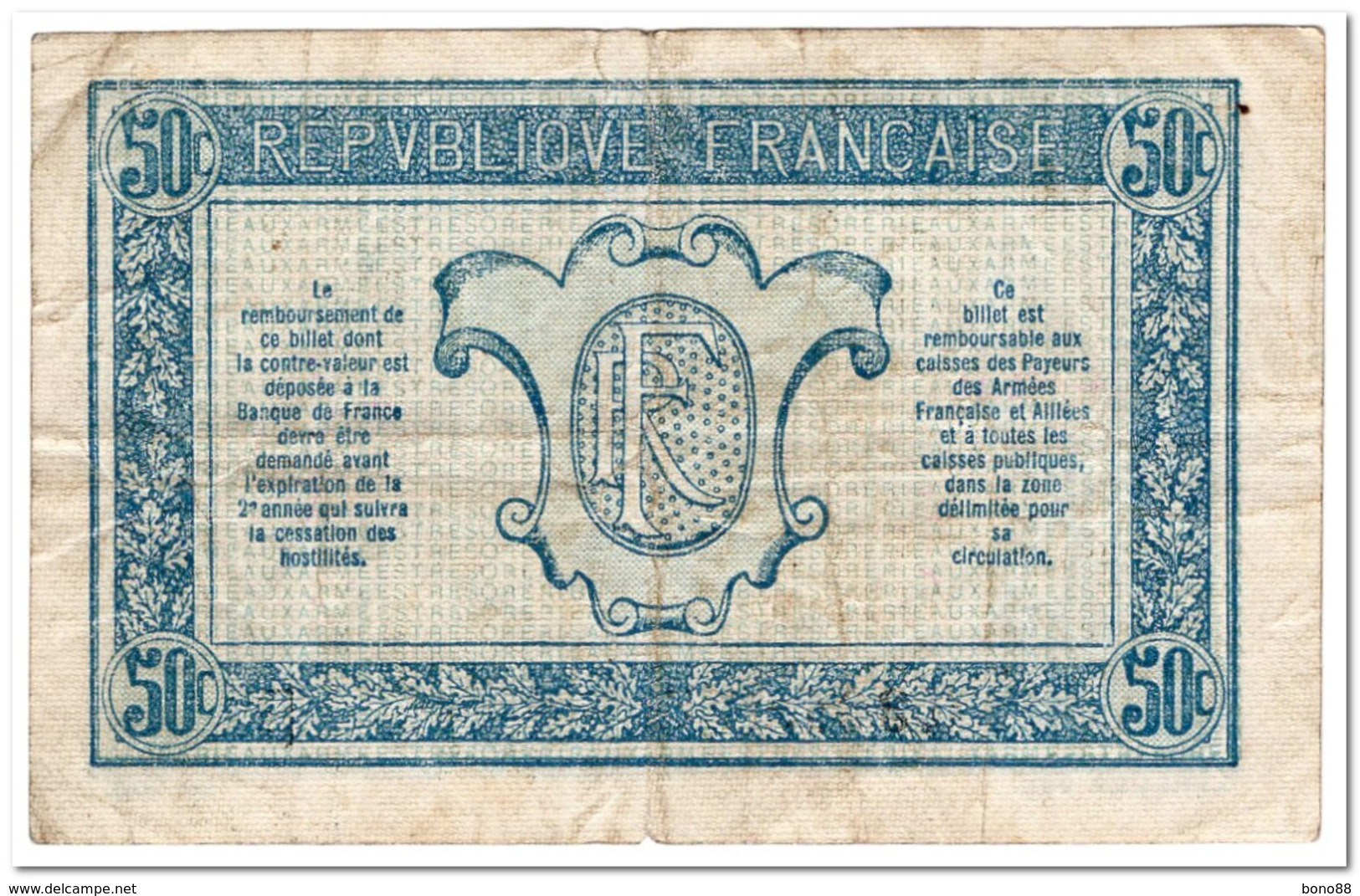 FRANCE,MILITARY,50 CENTIMES,1917,P.M1,F-VF - Bons & Nécessité