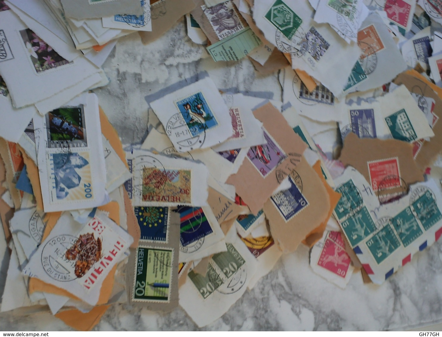 Lot De Timbres SUISSE -SWITZERLAND Sur Découpes D'enveloppes (400g>1000qtés) - Vrac (min 1000 Timbres)