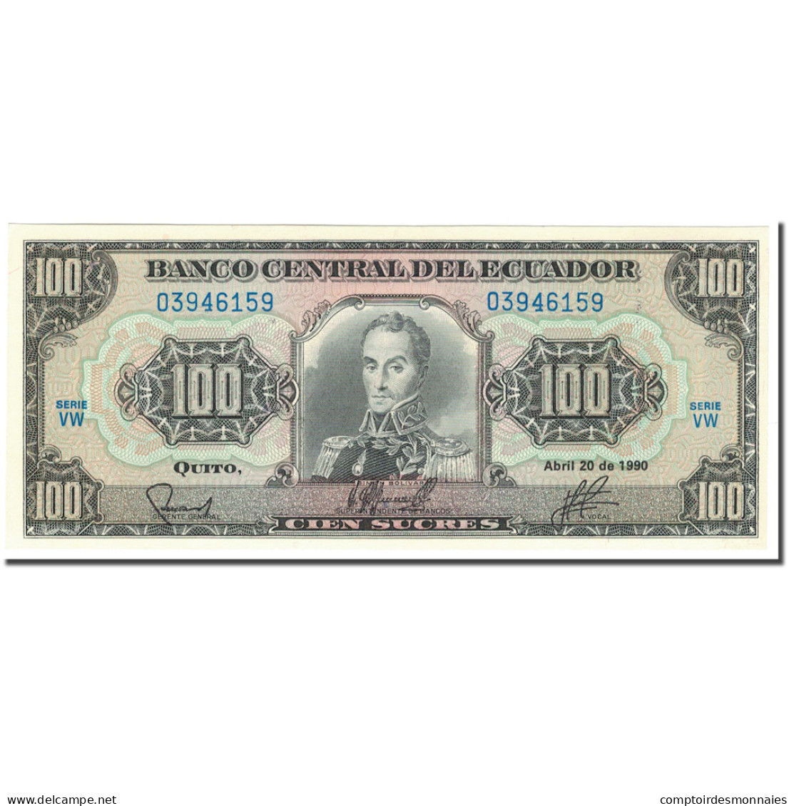 Billet, Équateur, 100 Sucres, 1990-04-20, KM:123, NEUF - Ecuador