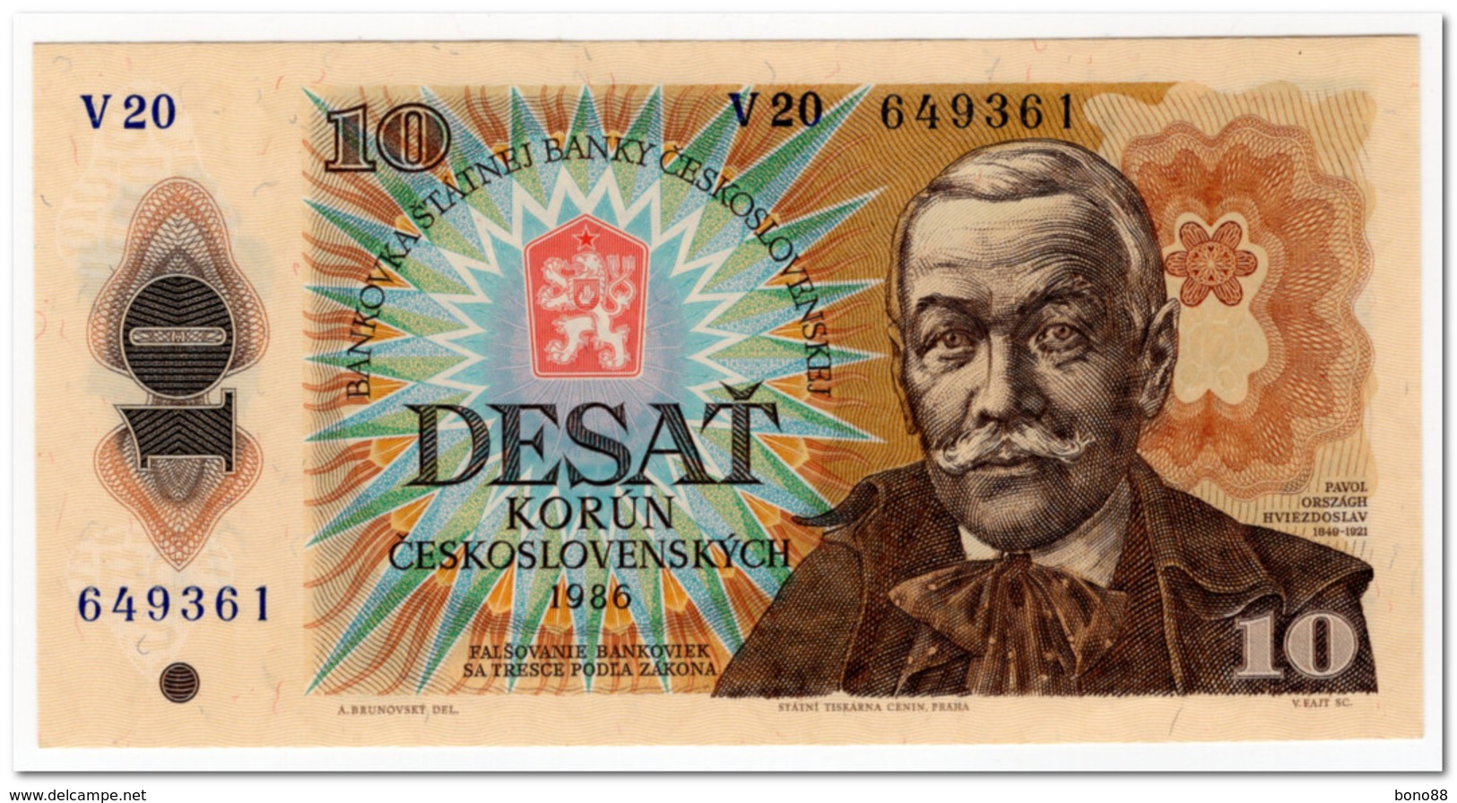 CZECHOSLOVAKIA,10 KORUN,1986,P.94,UNC - Tsjechoslowakije