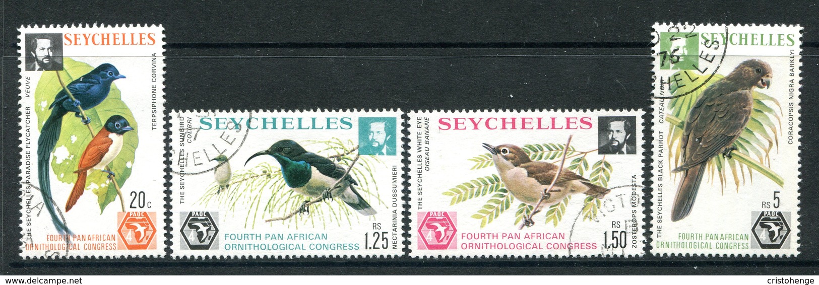 Seychelles 1976 Pan-African Ornithological Conference Set Used (SG 369-372) - Seychelles (1976-...)