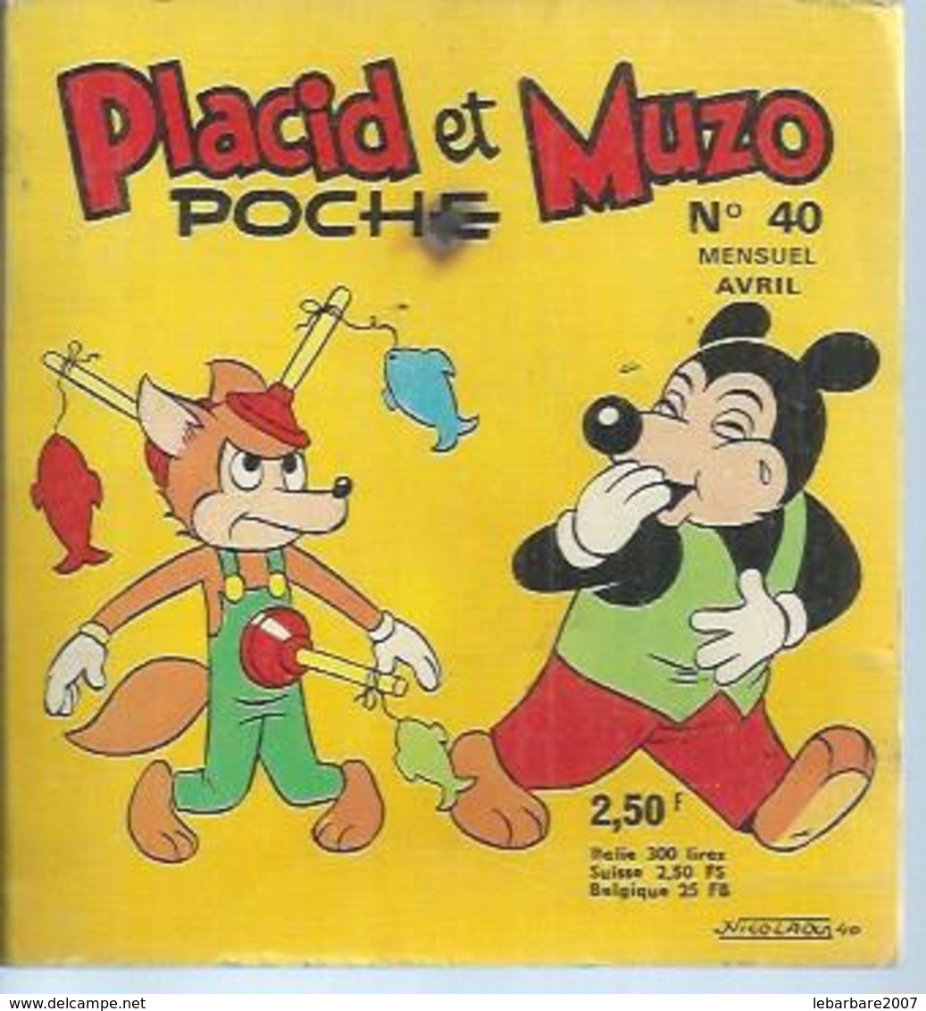 PLACID ET MUZO POCHE  N° 40  -  VAILLANT  1972 - Petit Format