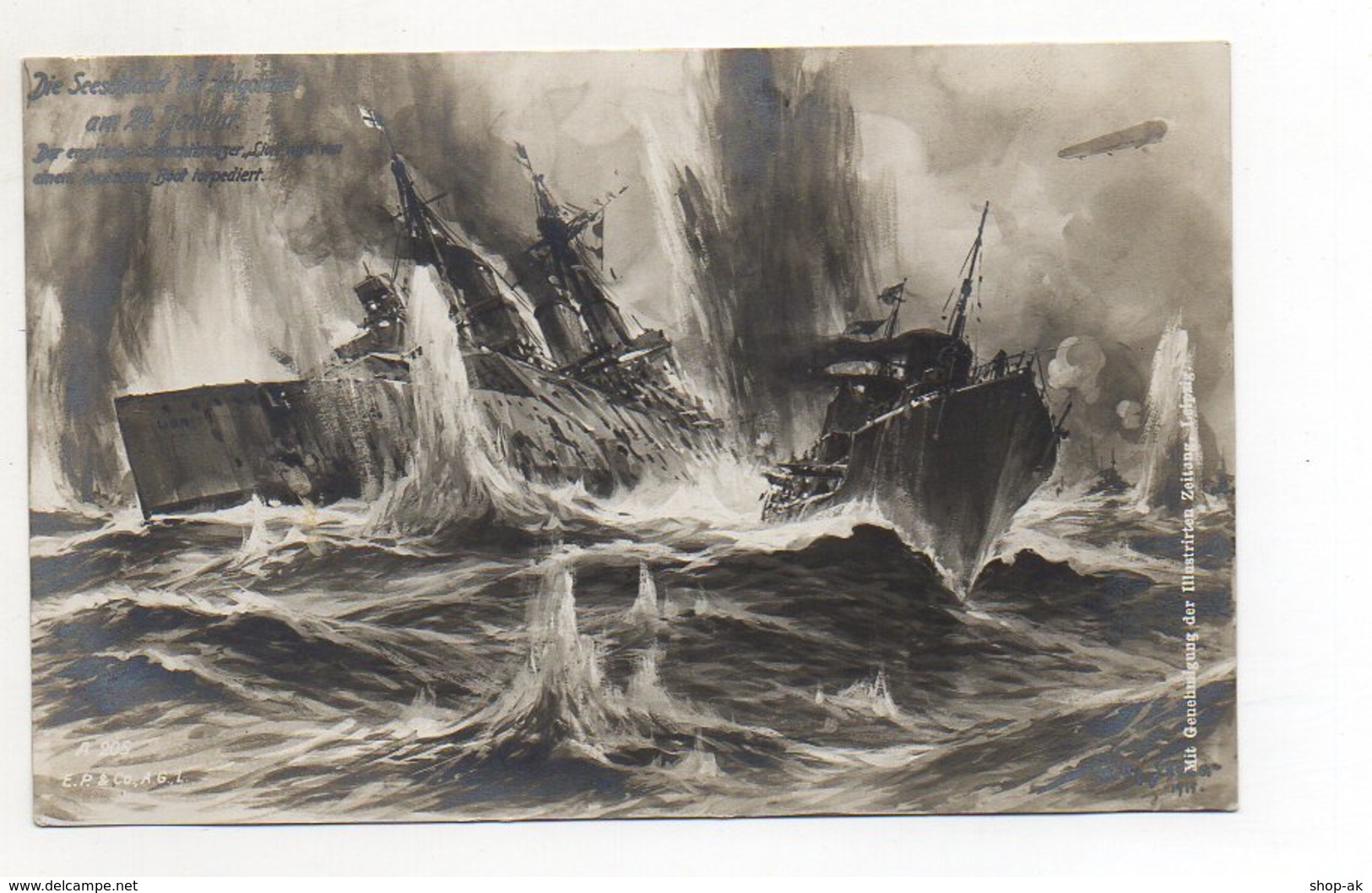 U3696/ Seeschlacht Bei Helgoland Foto AK Willy Stöwer 1914  Marine - Krieg