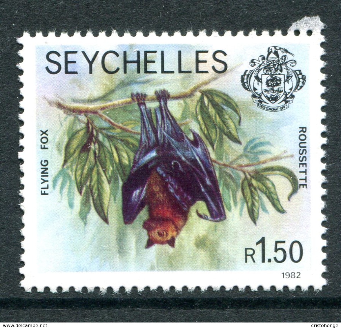 Seychelles 1977-84 Wildlie - 1982 Imprint Date - 1r50 Flying Fox MNH (SG 414B) - Seychelles (1976-...)