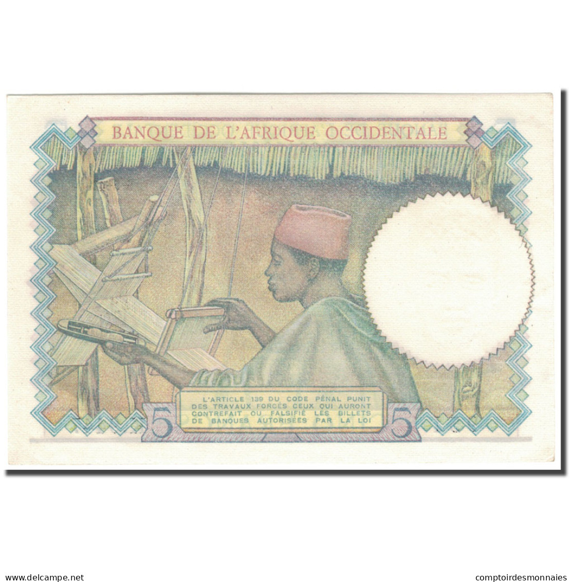 Billet, French West Africa, 5 Francs, 1942-05-06, KM:21, NEUF - Centraal-Afrikaanse Staten