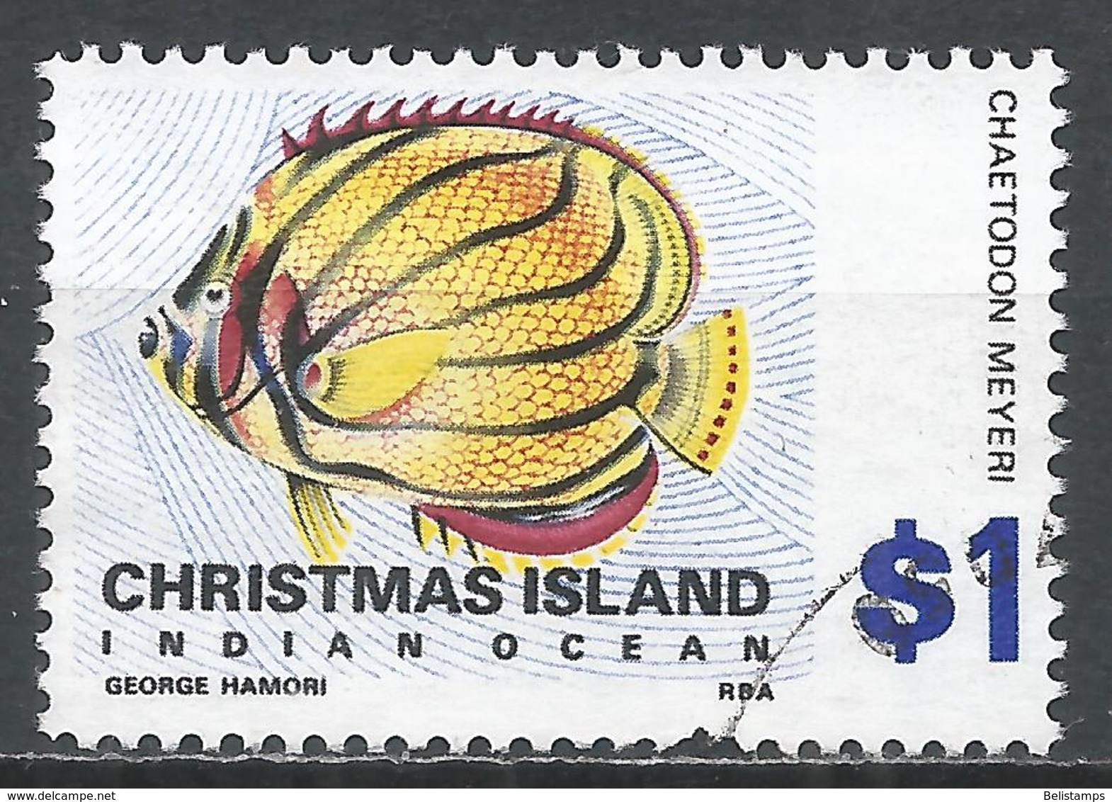 Christmas Island 1968. Scott #33 (U) Meyer's Butterflyfish - Christmas Island